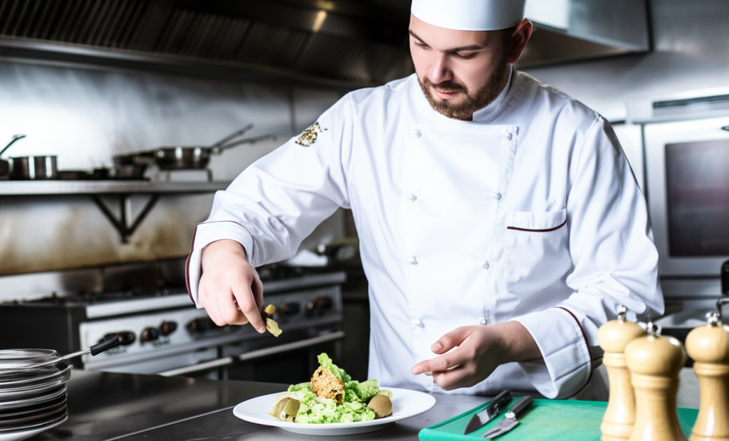 Nuestro chef preparando platos